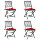 Folding Garden Chairs with Cushions Solid Acacia Wood 4