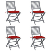 Tuinstoelen massief acaciahout inklapbaar set van 4