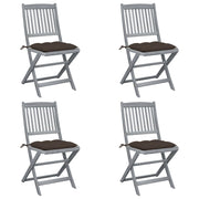 Tuinstoelen 4 st inklapbaar massief acaciahout