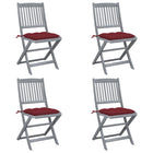 Tuinstoelen inklapbaar massief acaciahout 4 stuks