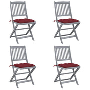 Tuinstoelen inklapbaar massief acaciahout 4 stuks