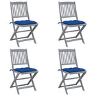 Tuinstoelen 4 st inklapbaar massief acaciahout