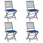 Tuinstoelen 4 st inklapbaar massief acaciahout