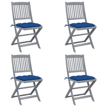 Tuinstoelen Inklapbaar Met Kussens Massief Acaciahout 4 Blauw