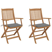 Tuinstoelen 2 st inklapbaar massief acaciahout