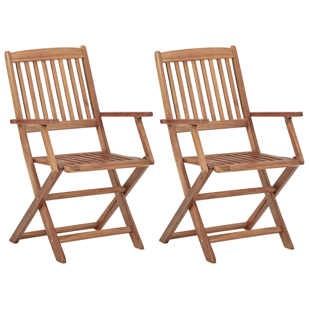 Tuinstoelen 2 St Inklapbaar Met Kussens Massief Acaciahout 1 Grijs