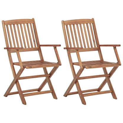 Tuinstoelen 2 St Inklapbaar Met Kussens Massief Acaciahout 1 Grijs
