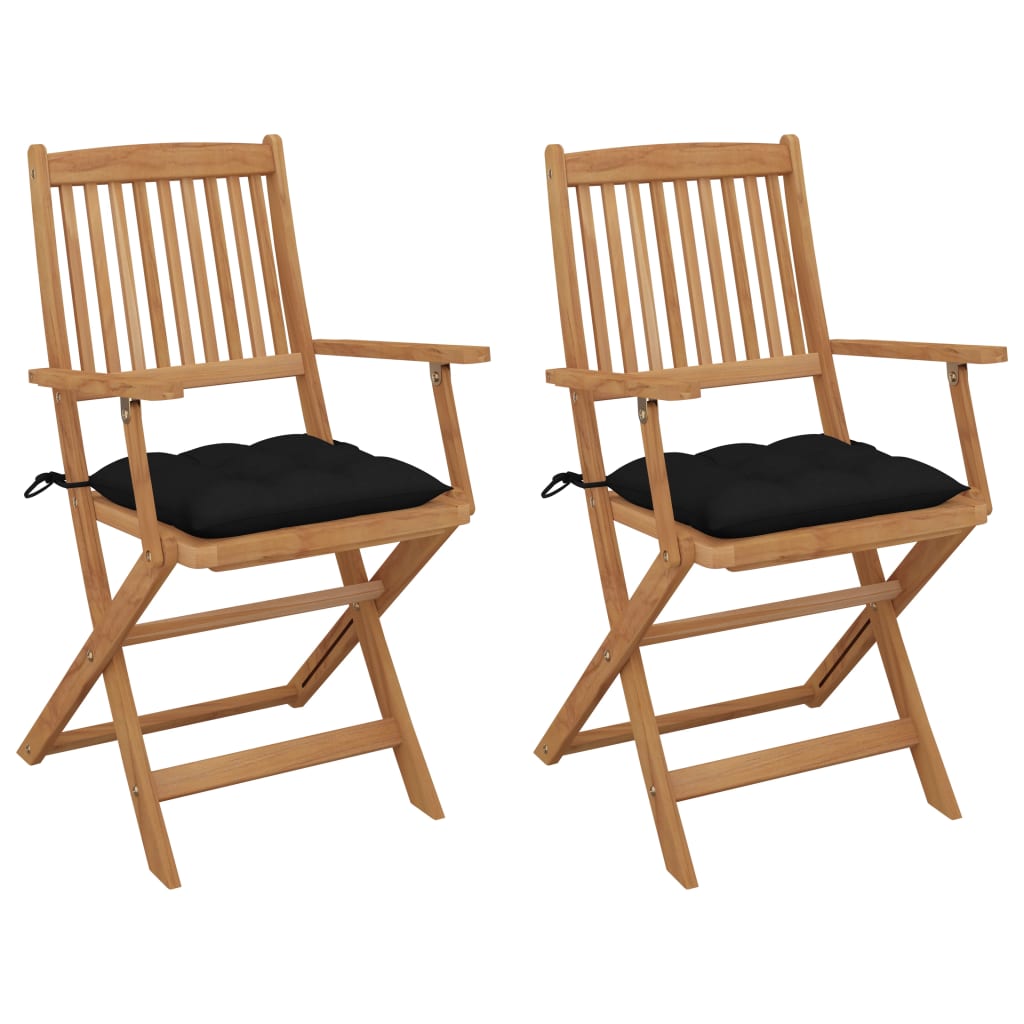Tuinstoelen 2 St Inklapbaar Met Kussens Massief Acaciahout 2