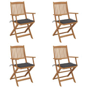 Tuinstoelen 4 st massief acaciahout inklapbaar