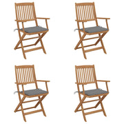 Tuinstoelen 4 st inklapbaar massief acaciahout
