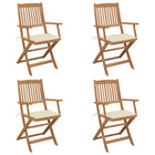 Tuinstoelen 4 st inklapbaar massief acaciahout