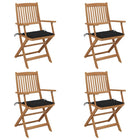 Tuinstoelen 4 st inklapbaar massief acaciahout