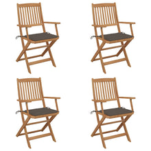 Tuinstoelen 4 St Inklapbaar Met Kussens Massief Acaciahout Taupe