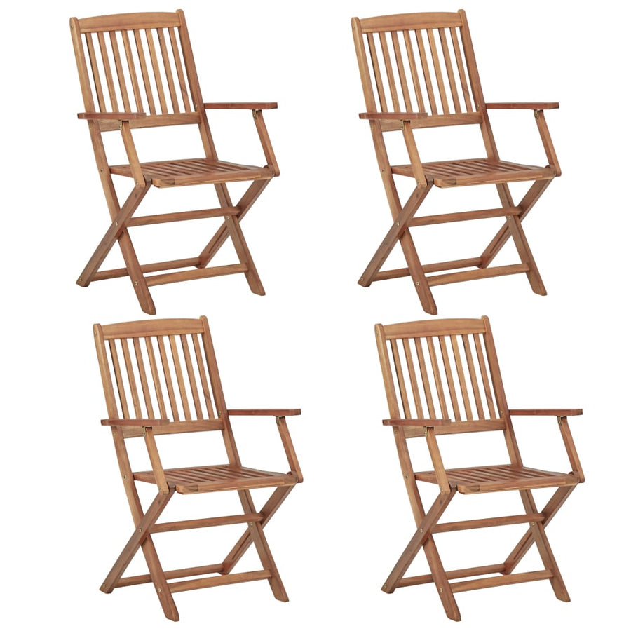 Tuinstoelen 4 St Inklapbaar Met Kussens Massief Acaciahout koningsblauw