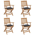 Tuinstoelen 4 st inklapbaar massief acaciahout