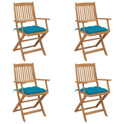 Tuinstoelen 4 st inklapbaar massief acaciahout