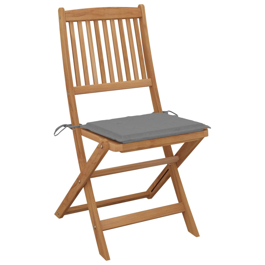 Tuinstoelen Inklapbaar Met Kussens Massief Acaciahout 2 Grijs