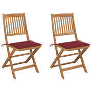 Tuinstoelen 2 stuks inklapbaar massief acaciahout rood