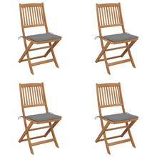 Tuinstoelen Inklapbaar Met Kussens Massief Acaciahout 4 Grijs