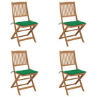 Folding Garden Chairs with Cushions Solid Acacia Wood 4