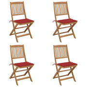 Tuinstoelen inklapbaar massief acaciahout 4 stuks rood