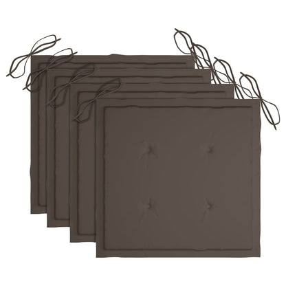 Tuinstoelen 4 St Inklapbaar Met Kussens Massief Acaciahout Taupe