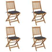 Tuinstoelen 4 st inklapbaar massief acaciahout
