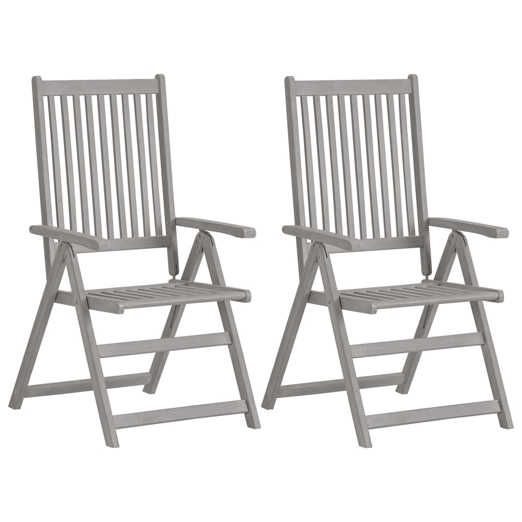 Tuinstoelen Verstelbaar Met Kussens Massief Acaciahout 2 Blauw