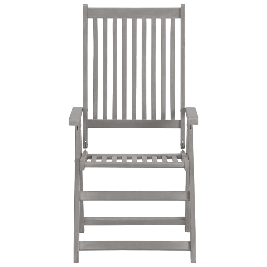 Tuinstoelen Verstelbaar Met Kussens Massief Acaciahout 2 Blauw