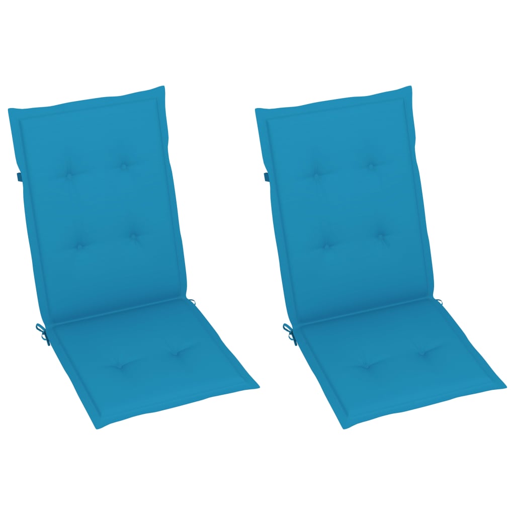 Tuinstoelen Verstelbaar Met Kussens Massief Acaciahout 2 Blauw