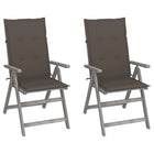 Garden Chairs 2 pcs Adjustable with Cushions Solid Acacia Wood