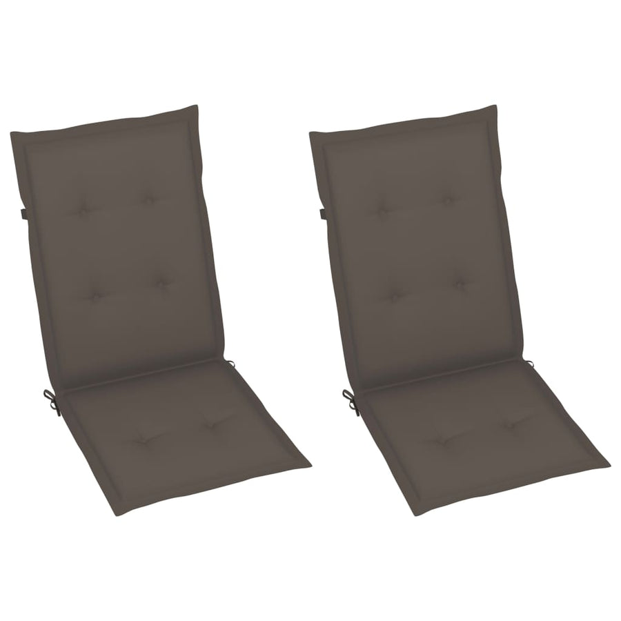 Tuinstoelen Verstelbaar Met Kussens Massief Acaciahout 2 Taupe