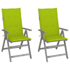Garden Chairs 2 pcs Adjustable with Cushions Solid Acacia Wood