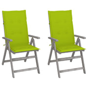 Tuinstoelen 2 st massief acaciahout verstelbaar