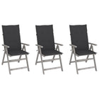 Garden Chairs Adjustable with Cushions Solid Acacia Wood 3