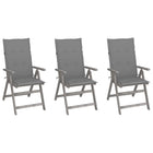 Garden Chairs Adjustable with Cushions Solid Acacia Wood 3