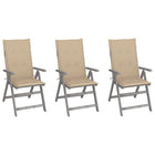 Garden Chairs Adjustable with Cushions Solid Acacia Wood 3