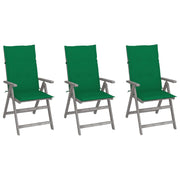 Tuinstoelen massief acaciahout verstelbaar 3 stuks