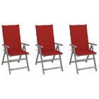 Garden Chairs Adjustable With Cushions Solid Acacia Wood 3
