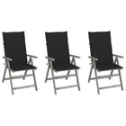 Garden Chairs Adjustable With Cushions Solid Acacia Wood 3