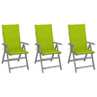Garden Chairs Adjustable With Cushions Solid Acacia Wood 3