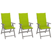 Tuinstoelen massief acaciahout verstelbaar 3 stuks