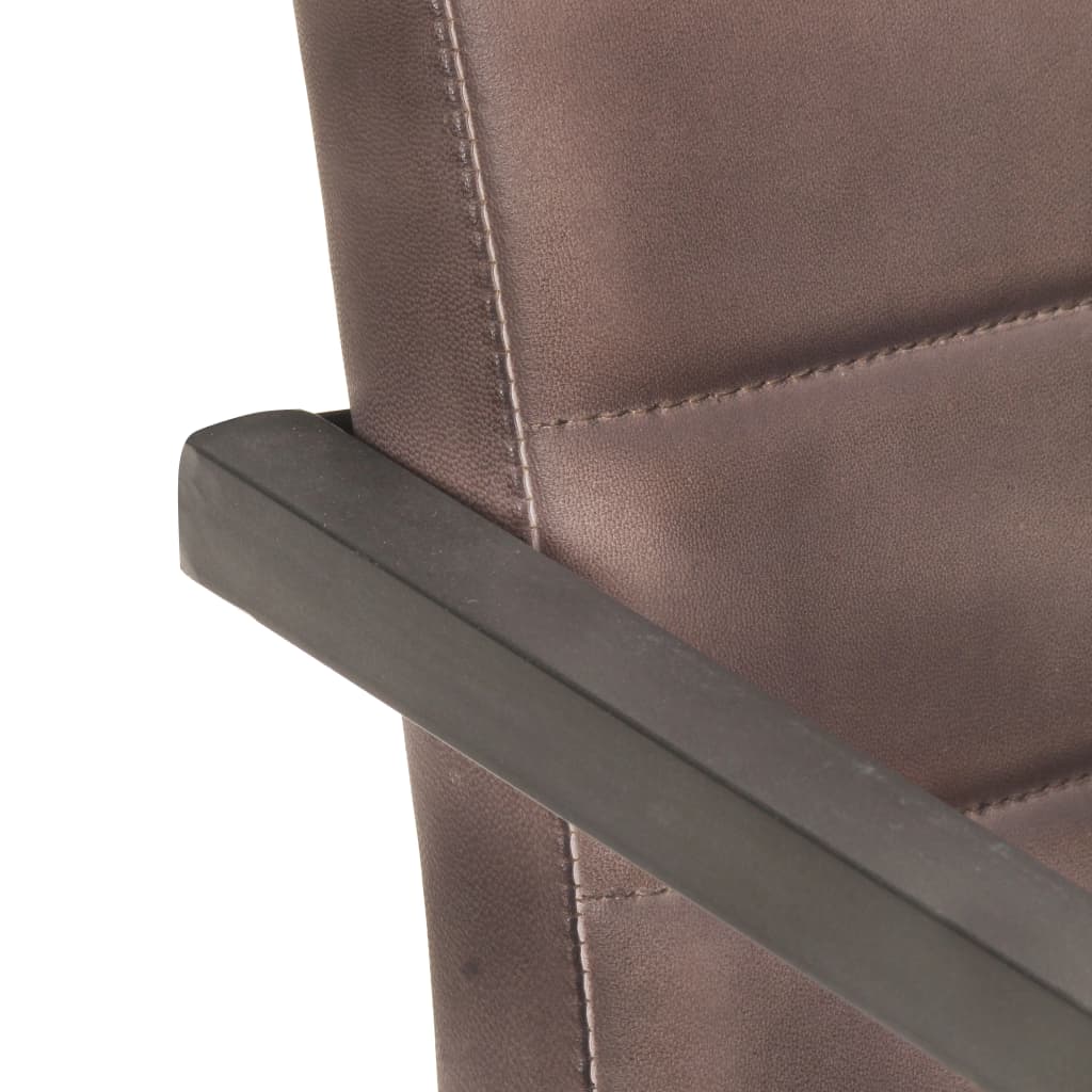 Eetkamerstoelen 4 st echt leer bruin