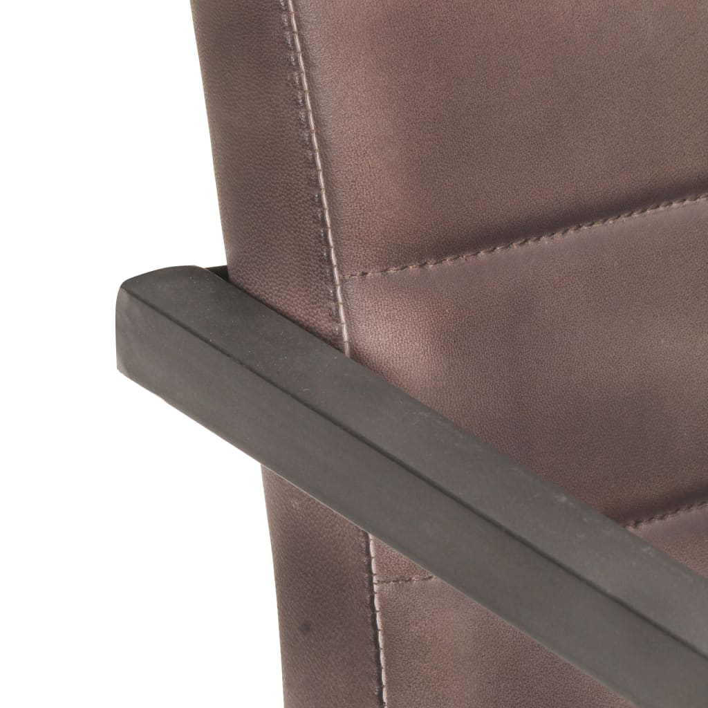 Eetkamerstoelen 6 st echt leer bruin