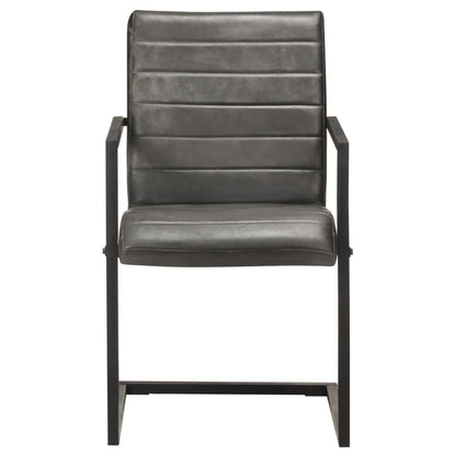 Eetkamerstoelen Echt Leer 4 Grijs Patroon 1