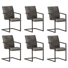 Eetkamerstoelen Echt Leer 6 Grijs Patroon 1