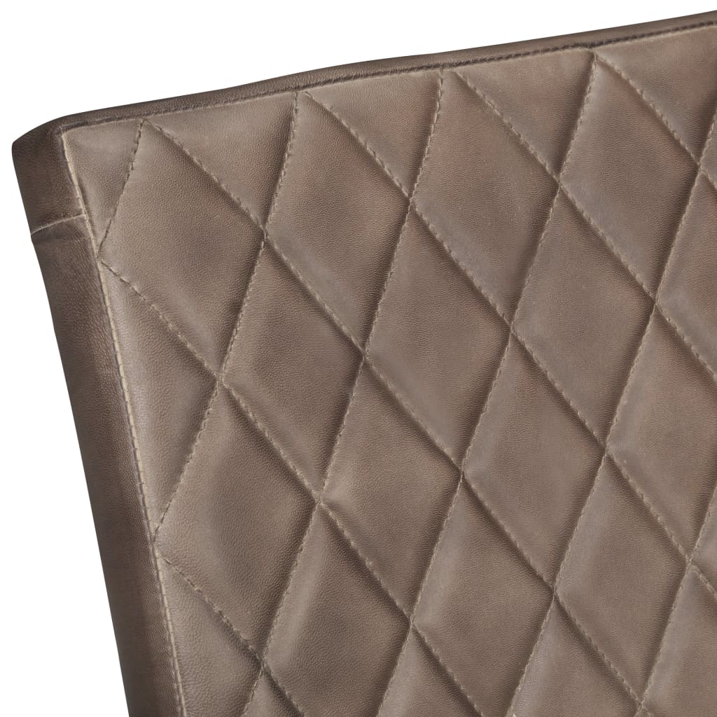 Eetkamerstoelen 4 st echt leer bruin 4 Donkerbruin Patroon 2