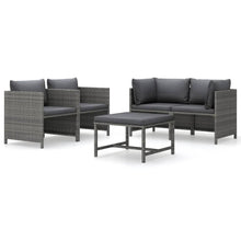 5-Delige Loungeset Met Kussens Poly Rattan 1