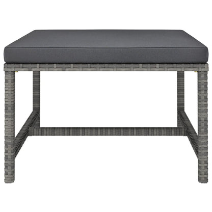 -Delige Loungeset Met Kussens Poly Rattan Grijs 3x hoek + 5x midden + 3x voetensteun
