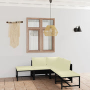 Loungeset 6-delig poly rattan zwart